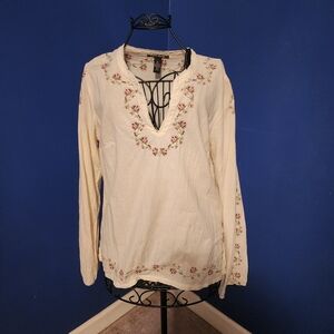 LUCKY BRAND Floral Embroidered Tunic - ASO Bella Swan Twilight - XL